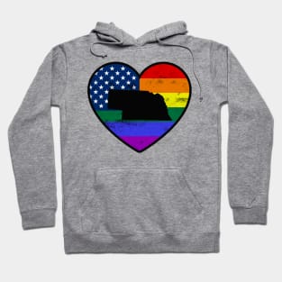 Nebraska United States Gay Pride Flag Heart Hoodie